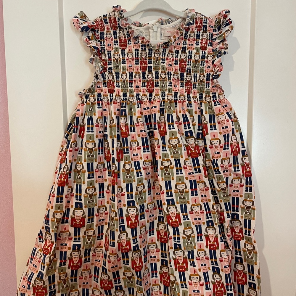 Pink Chicken Nutcracker Print Kids Dress